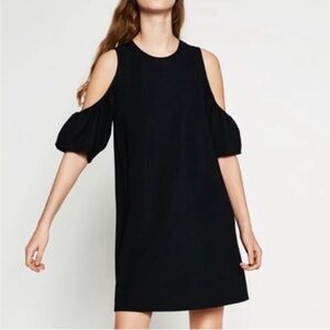 ZARA | Black Cold Shoulder Dress